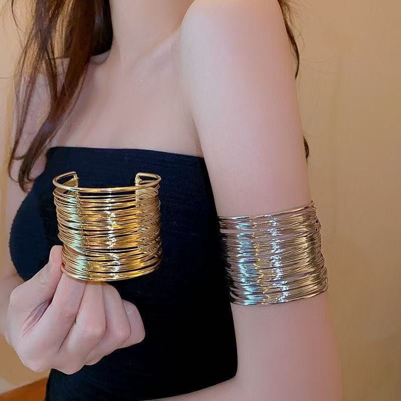 6 Pc - Wire open bracelets - Silver (1 Pc Price - 53)