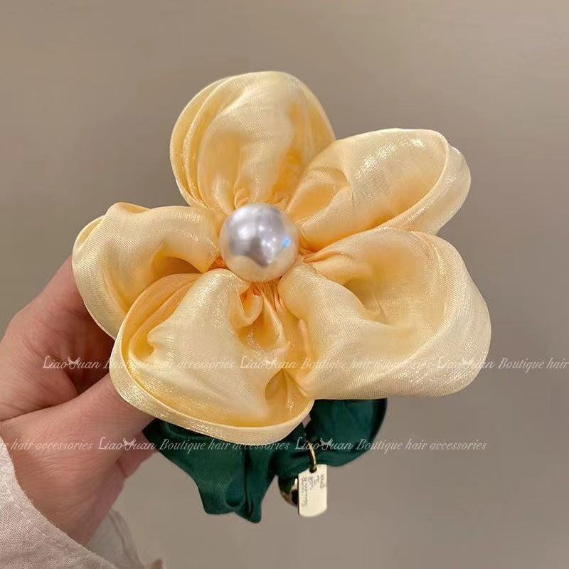 6 Pc - Flower Hair Ties for Girls - Mix Color (1 Pc Price - 32)