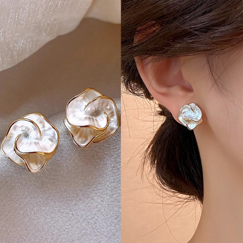 6 Pairs - Drop glaze Camellia earrings (Mix Color) (1 Pair Price - 19)
