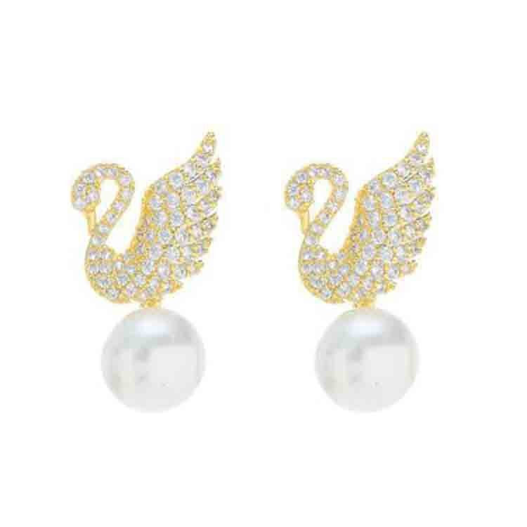 6 Pc - Korean swan pearl earrings (Unit Price - 21)