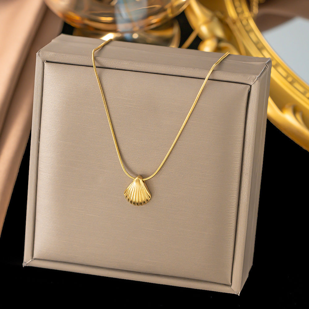 3 Pc - Anti Tarnish Shell necklace - Gold (1 Pc Price - 78)