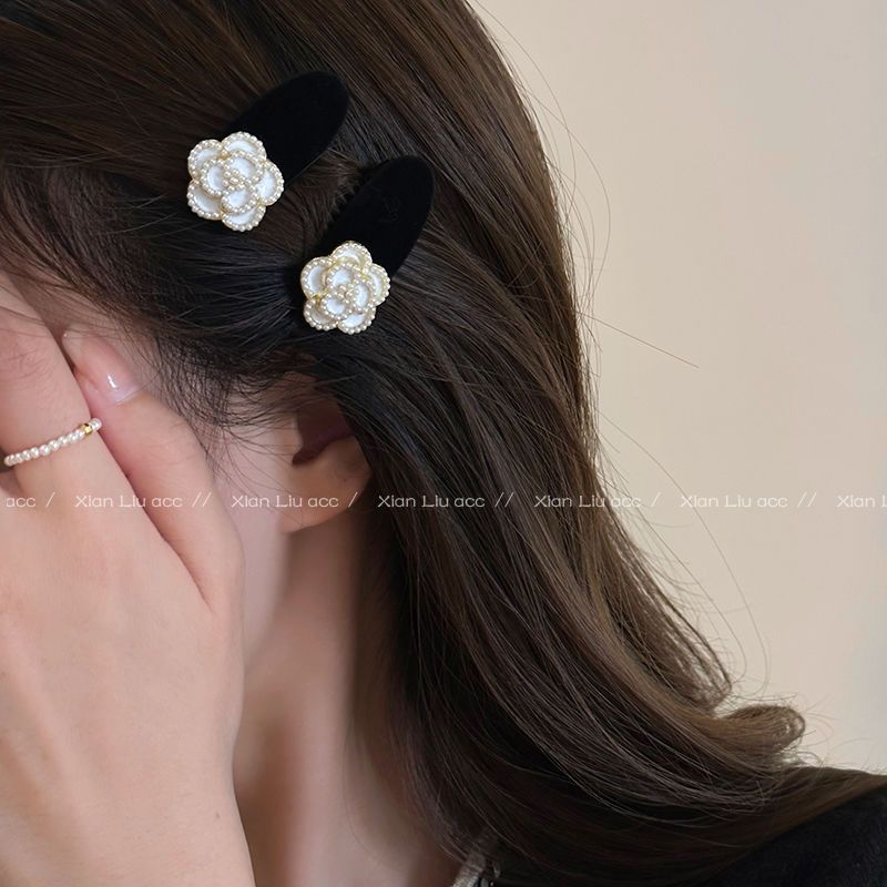 6 Pc - Pearl Camellia Hair Clip opp packing (1 Pc Price - 12)