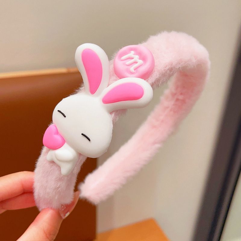 6 Pc - Children's Cartoon Plush Hair Hoop Little Girl Hairband (Mix Color)  (1 Pc Price - 31)