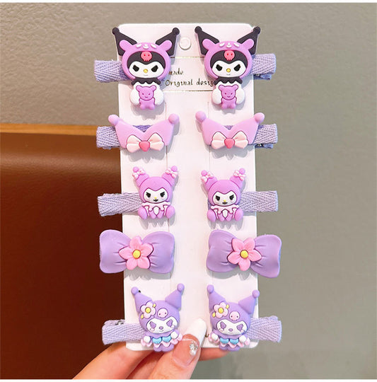 Cartoon children's hairpin set Design2(10 pc set card packing)
