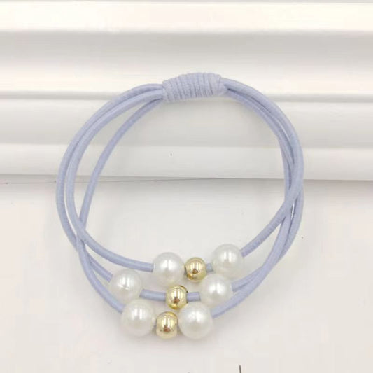 6 Pc - Three-line pearl base rubber band - Blue (1 Pc Price - 3.5)