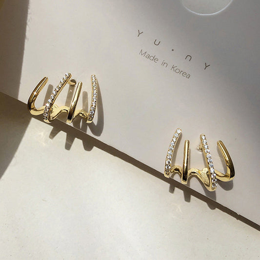 6 Set - One-piece dropshipping earrings - Golden (Unit price 21)