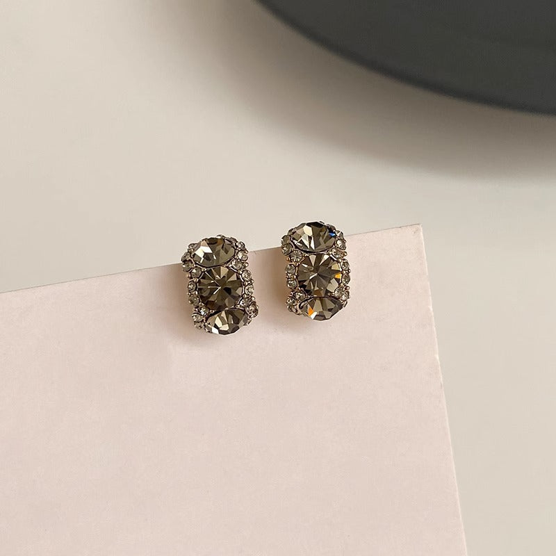 6 Pairs - Dazzling Dark Night Berlin Rhinestone Earrings (Mix Color)  (1 Pair Price - 27)