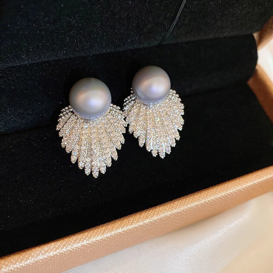 6 Set - Hong Kong style chiffon flower earrings - Silver' (1 Set price - 44)
