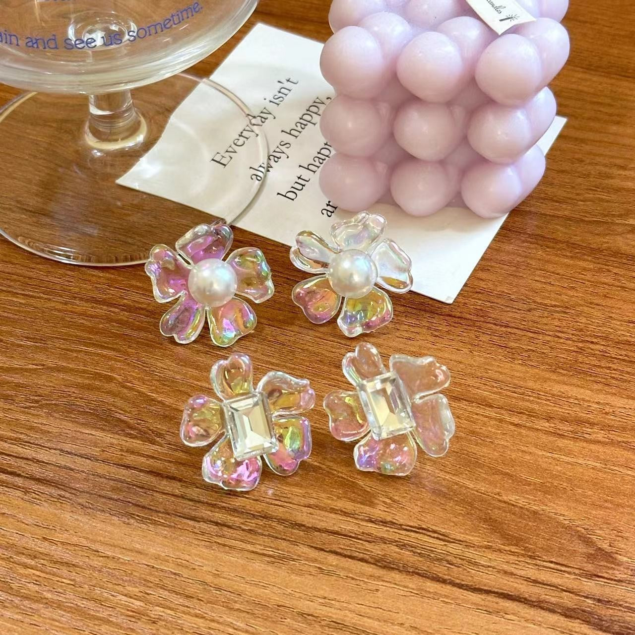 6 Pairs - Fresh Symphony Flower Pearl Earrings (Mix Design) (1 Pair Price - 26)