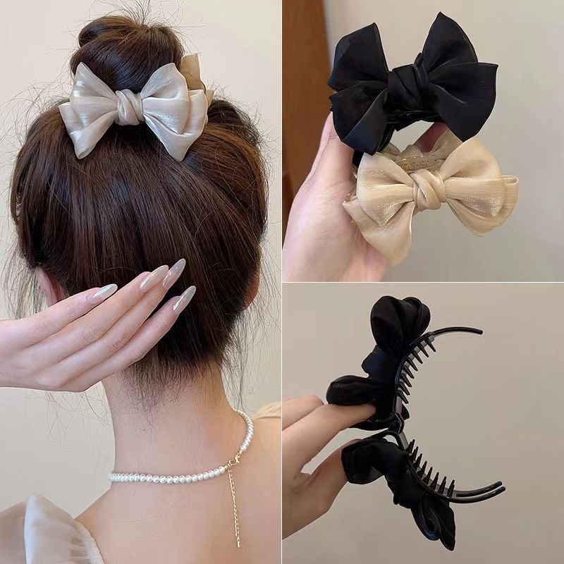 3 Pc - Super fairy French bow head clip (Mix Color) (1 Pc Price - 34)