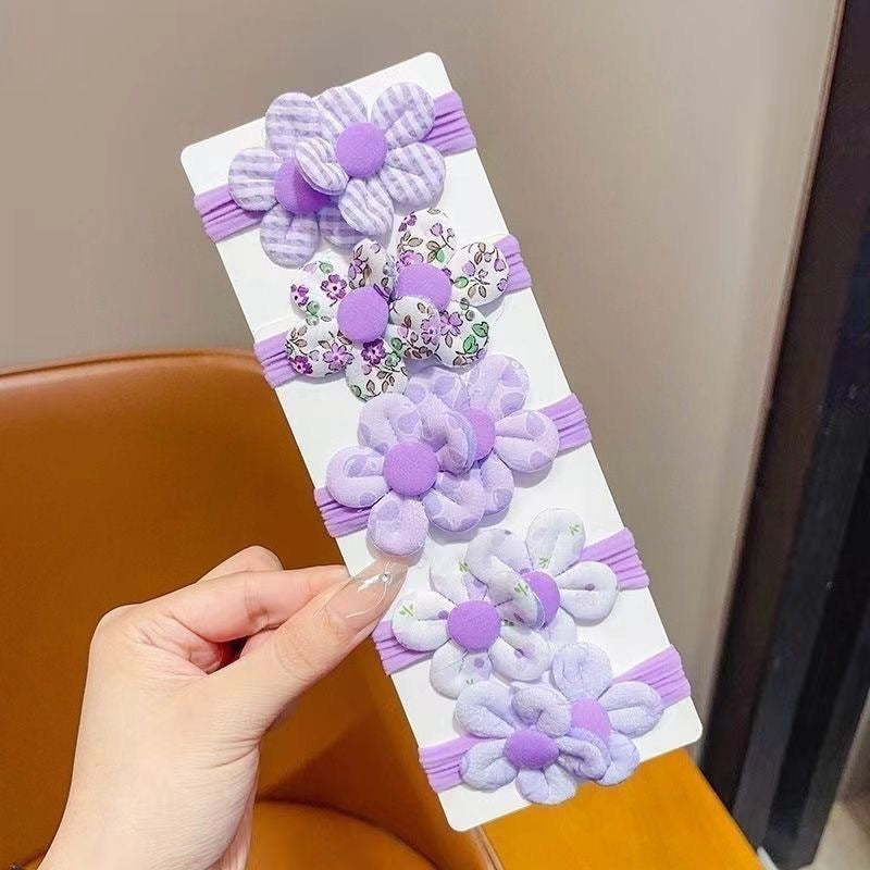 3 Set - Purple Flower rubberband (Set of 5) (1 Set Price - 31)
