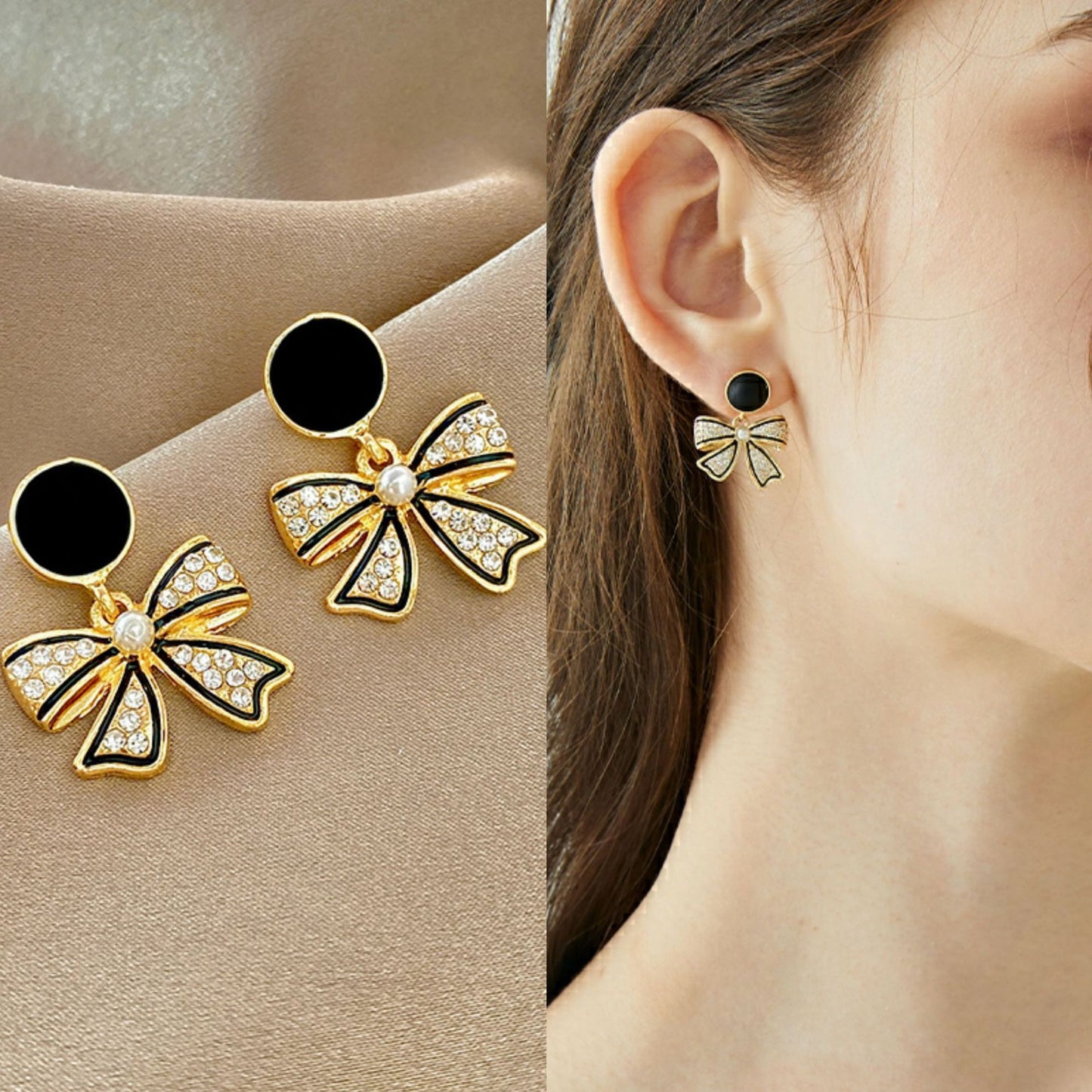 6 Set - Black bow earrings (Unit price 28)