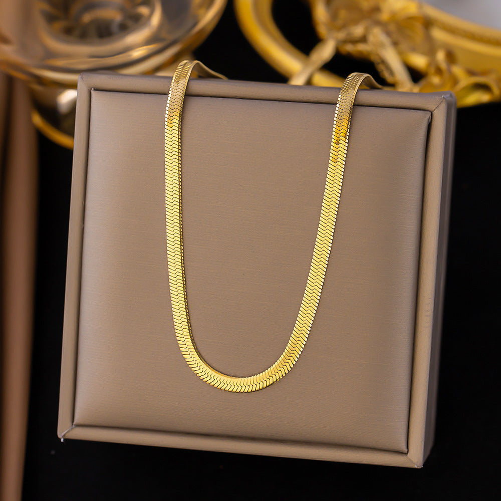 3 Pc - Anti Tarnish 40+5 blade chain necklace gold (1 Pc Price - 70)