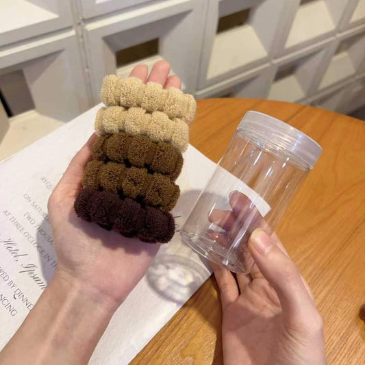 Brown Series Towel Ring Rubberband with box (5 piece set)