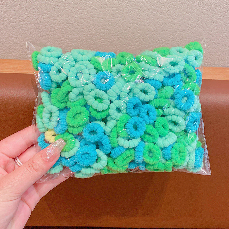 Children's baby rubber band - 100 pc Green - Box Packing