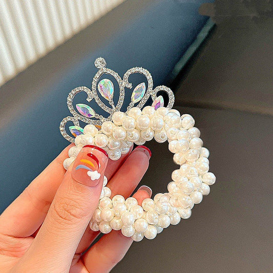 White Colorful Round Hair Tie Princess Rubber Band