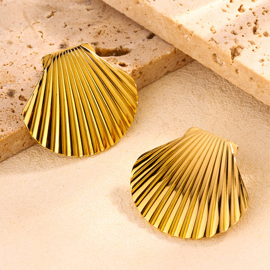 3 Pairs - Anti tarnish big size shell earrings (1 Pair Price - 44)