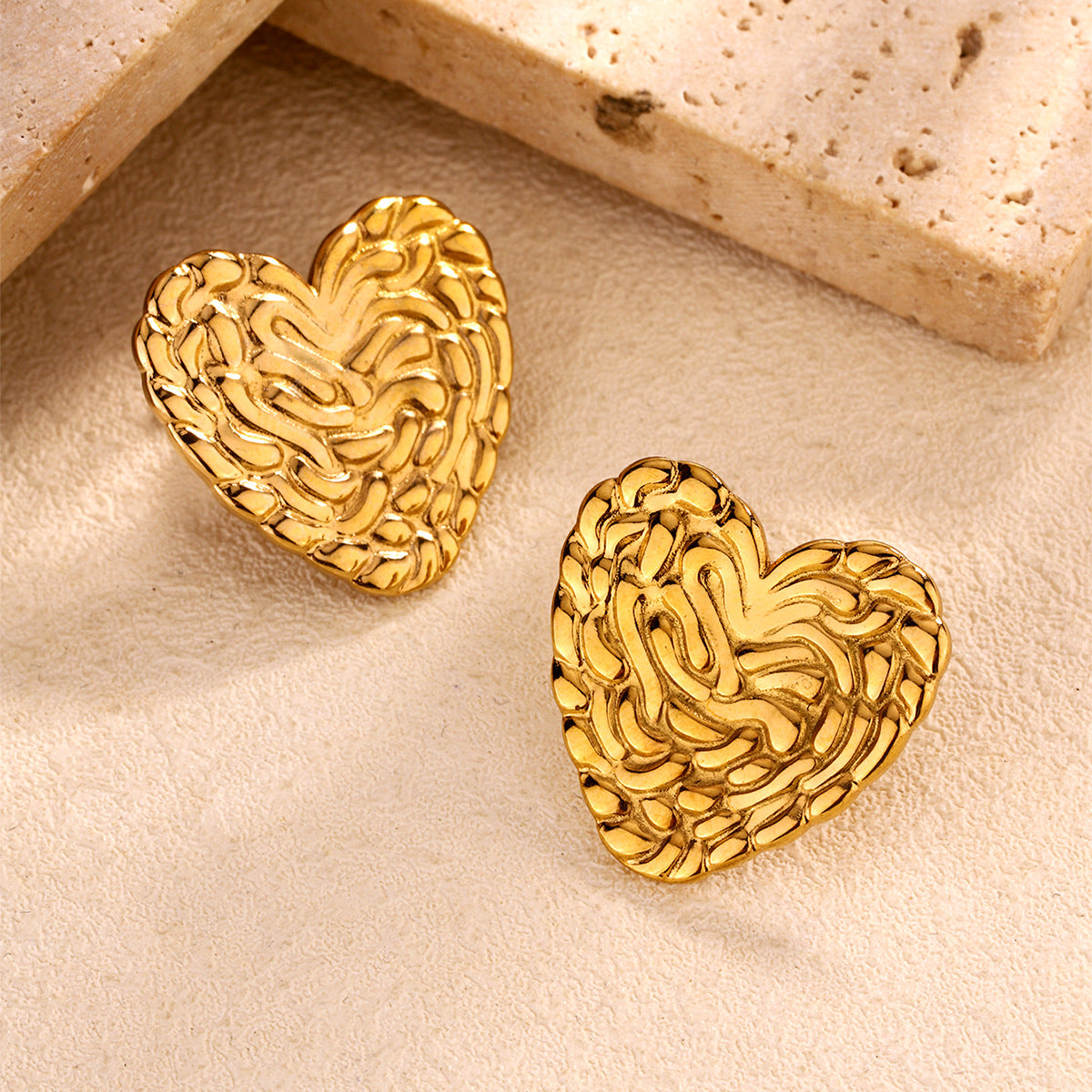 3 Pairs - Anti tarnish symmetric earrings (1 Pair Price - 44)