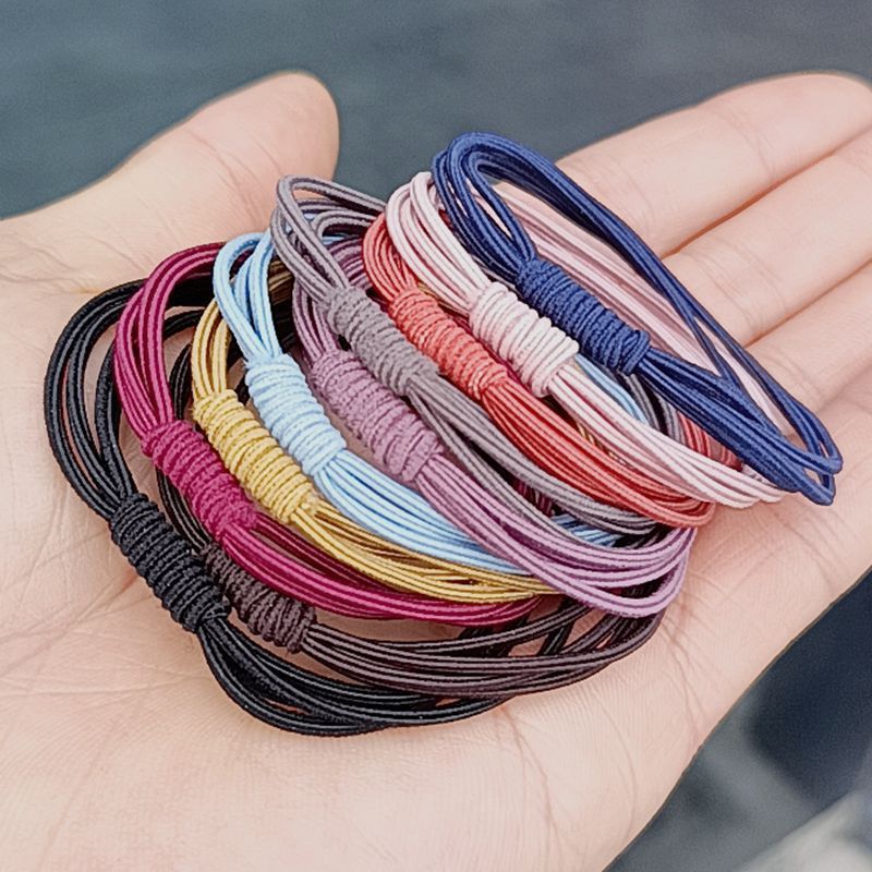 10 Pc - 4in1 Head Rope Korean Style Simple High Elastic Base Head Rope Rubberband (Mix Color OPP bag) (Unit Price 2)