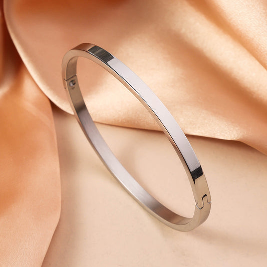 3 Pc - Open Buckle Stainless Steel Bracelet - Silver (Unit Price - 82)