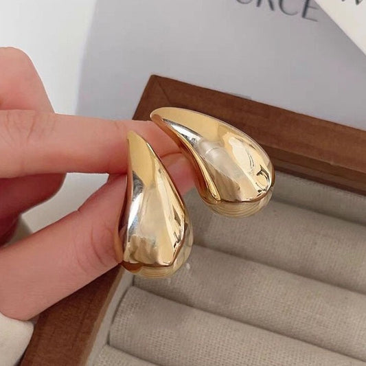 6 Set - Hollow water drop earrings - Golden (1 Set price - 22)