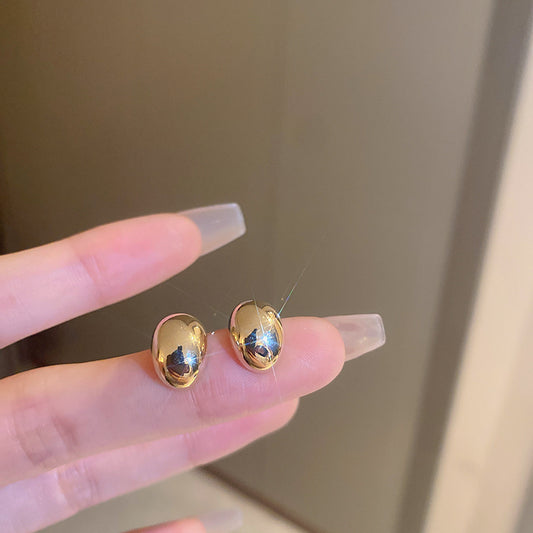 6 Set - Bean metal earrings - Golden (Unit price 20)
