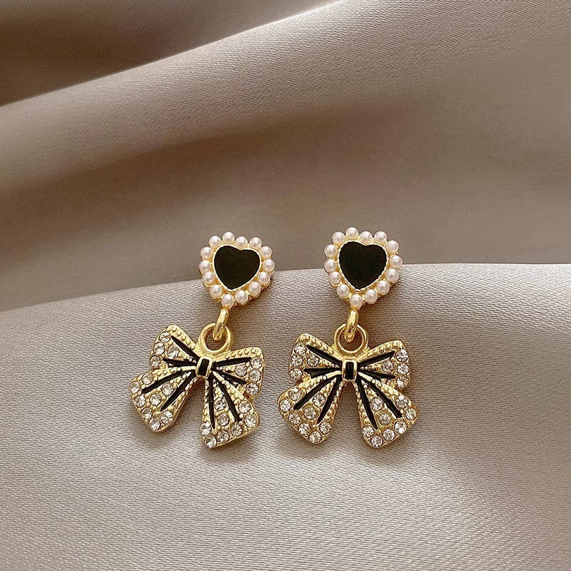 6 Pairs - Love Pearl Bow Earrings (1 Pair Price - 31)