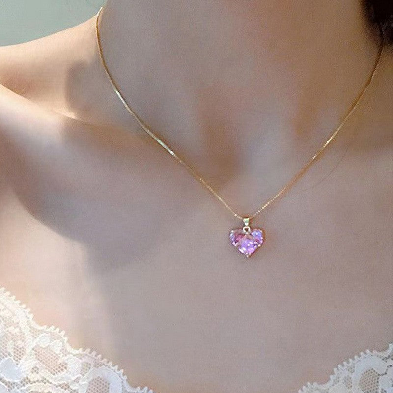 6 Set - Pink heart earring necklace set (Unit price 74)