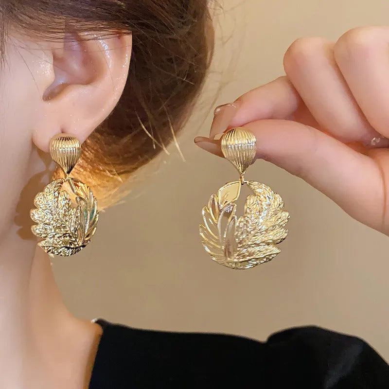6 Pairs - Patterned Leaf Earrings - Golden (1 Pair Price - 32)
