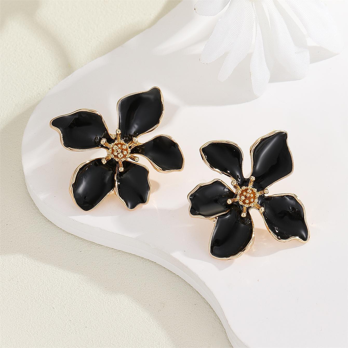 6 Set - Oil-drop flower earrings (Mix color) (Unit price 39)