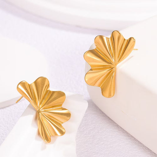 3 Pairs - Anti tarnish half new leaf earrings (1 Pair Price - 44)