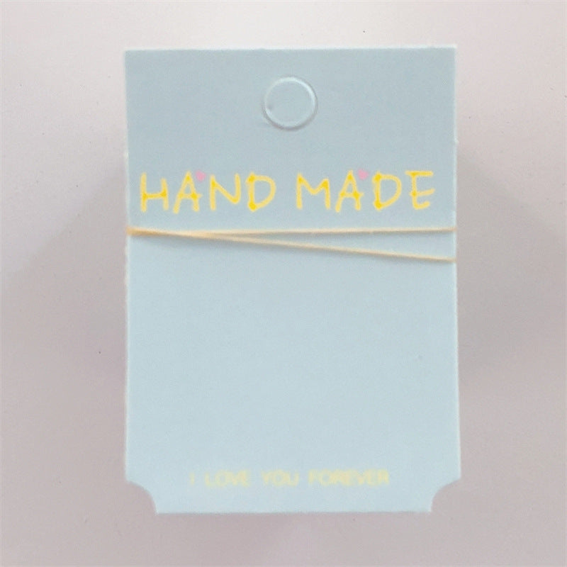 Blue 5*7 cm colored cardstock - DIY packaging tags, and accessories materials with OPP bag (Pack of 100)