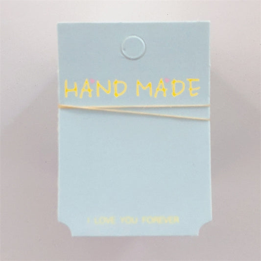 Blue 5*7 cm colored cardstock - DIY packaging tags, and accessories materials with OPP bag (Pack of 100)