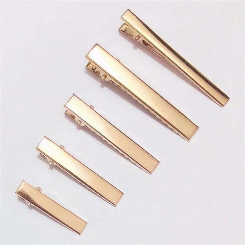 3 cm Gold Metal Clip Accessories, Simple Geometric Small DIY Duckbill Clip, Handmade Jewelry Making and Wholesale (Pack of 50)