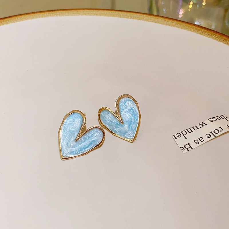 6 Set - French heart earrings (Mix color) (Unit price 21)