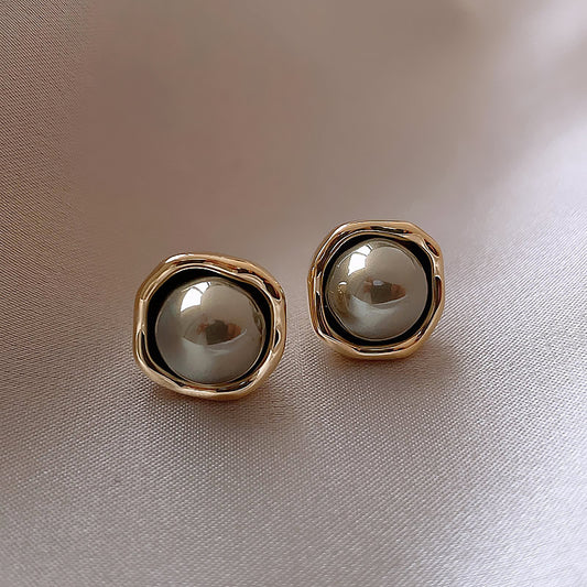 6 Pairs - Casual Elegant Gray Pearl Earrings (1 Pair Price - 20)