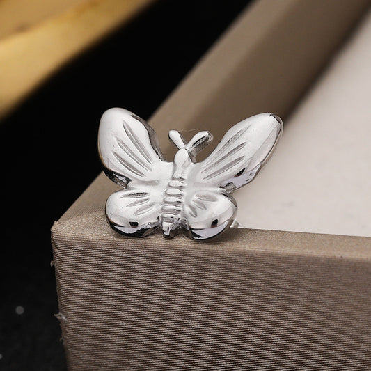 3 Pairs - Butterfly Earrings - Silver (Unit Price - 57)