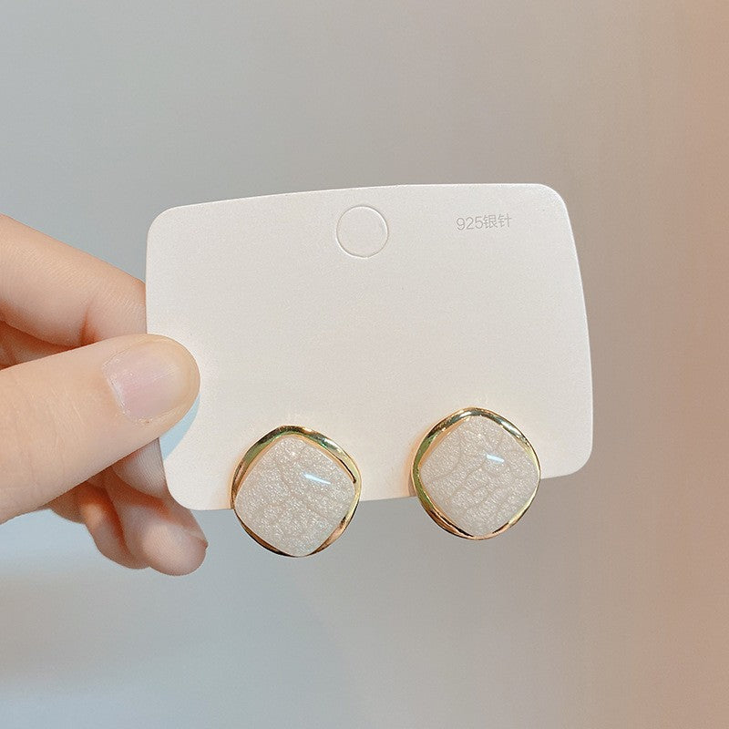 6 Set - Ice crack geometric square earrings (Mix Color) (Unit price 24)