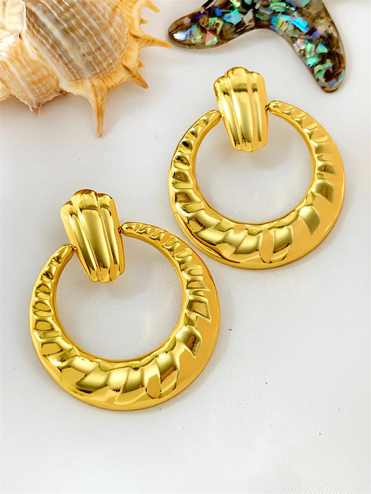 3 Pairs - Anti tarnish large geometric earrings (1 Pair Price - 70)