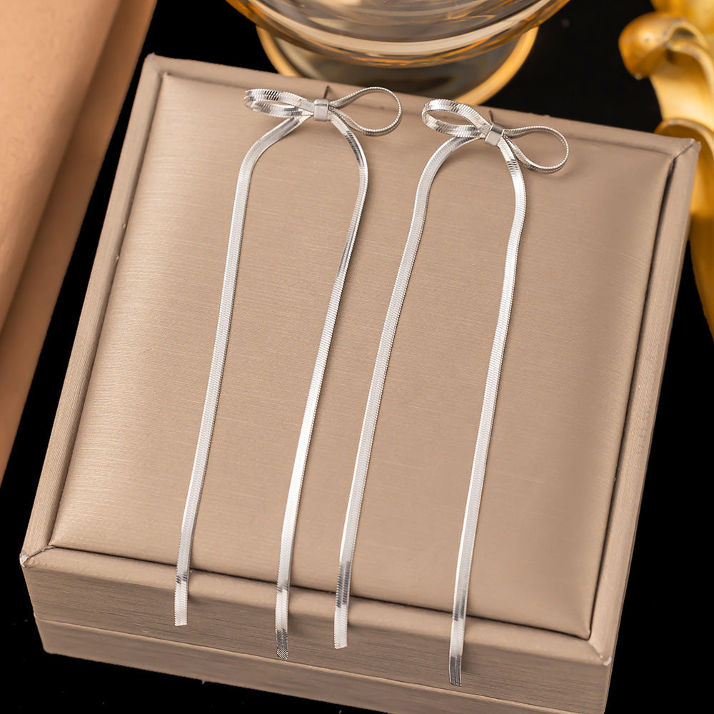 3 Set - Anti Tarnish Bow tie necklace and earring set silver (1 Set Price - 115)