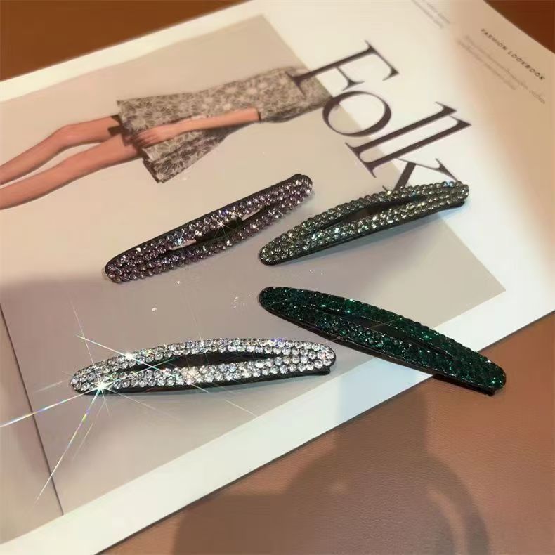 10 Pc - New Rhinestone Oval Bb Clip (Mix Color) (Unit Price - 9)