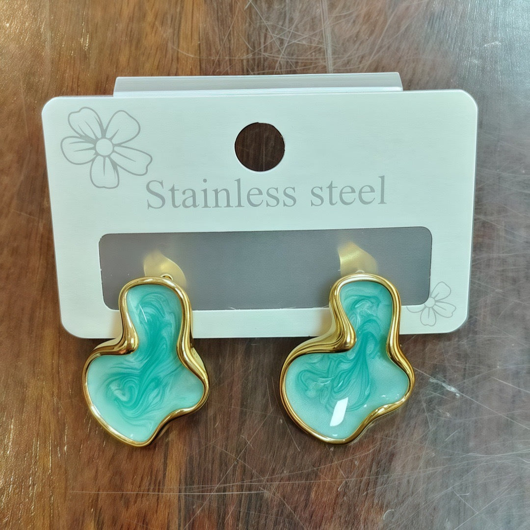 6 Pairs - Retro French Geometric Cloud Earrings (Mix Color)  (1 Pair Price - 13)