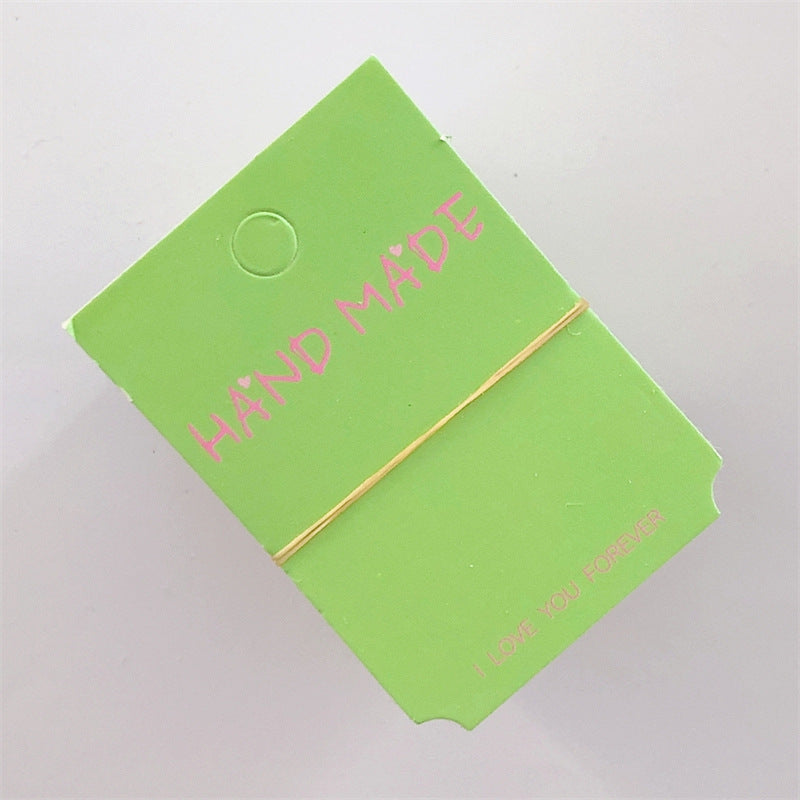 Green 5*7 cm colored cardstock - DIY packaging tags, and accessories materials with OPP bag(Pack of 100)