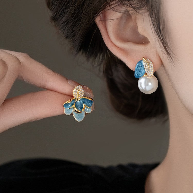6 Set - Enamel drip glaze asymmetrical earrings (Unit price 37)