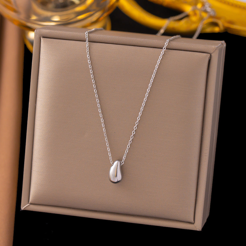 3 Pc - Anti Tarnish Water drop necklace - Silver (1 Pc Price - 37)