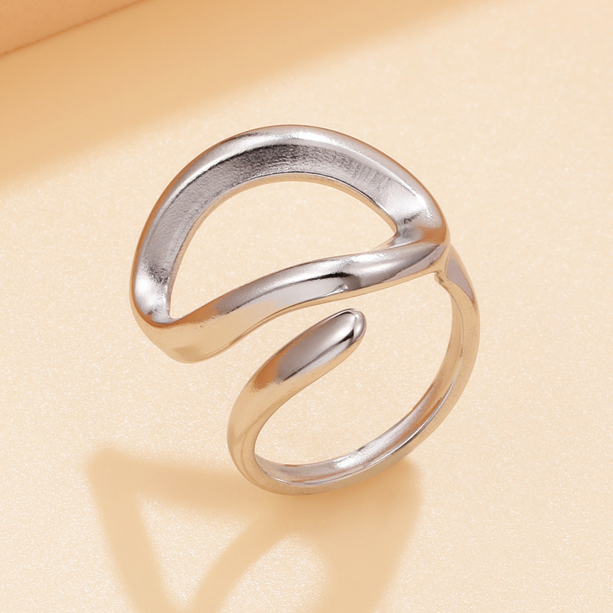 3 Pc - Anti Tarnish Irregular hollow ring silver (1 Pc Price - 39)