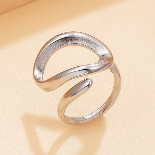 3 Pc - Anti Tarnish Irregular hollow ring silver (1 Pc Price - 39)