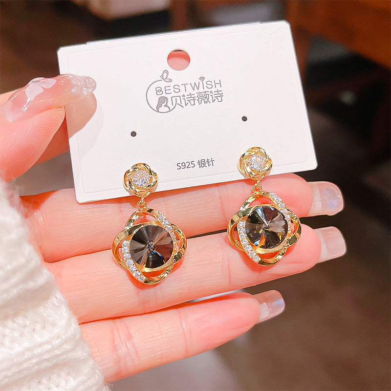 6 Pairs - Brown Stone Earrings (1 Pair Price - 36)