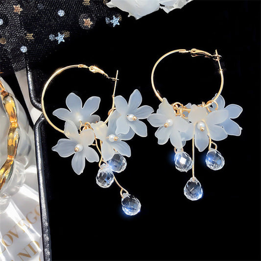 6 Pairs - Micro-inlaid zircon flower leaf earrings (1 Pair Price - 41)
