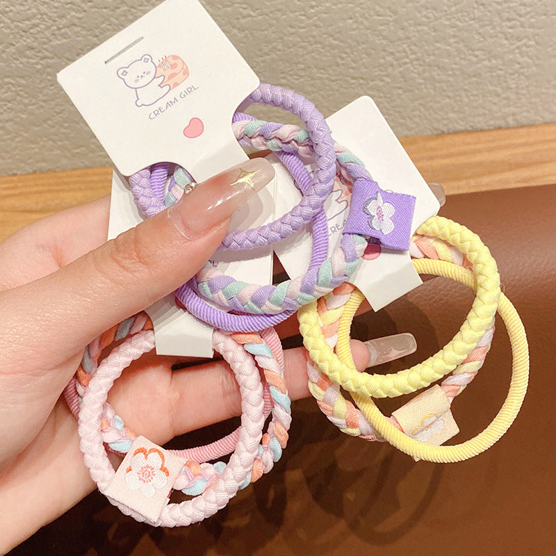 6 Set - Three Piece Women's hair band simple durable hair rope rubberband (Mix Color card packing) (Unit Price 15)